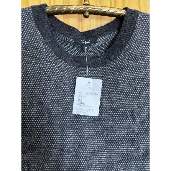 Rails Rune Pullover Sweater Mens Charcoal Ice Medium Wool Blend Casual Office - Picture 5 of 11